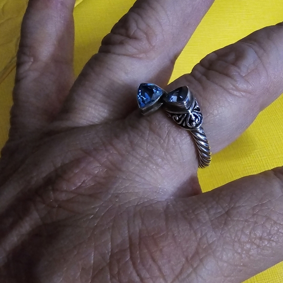 Gorgeous and Unique London Blue Topaz Ring Set in 925 Sterling Silver/ Size 8 - Picture 12 of 16